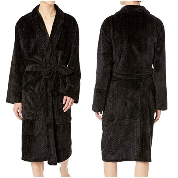 NWT Perry Ellis Portfolio Textured Fleece Robe - Picture 1 of 5